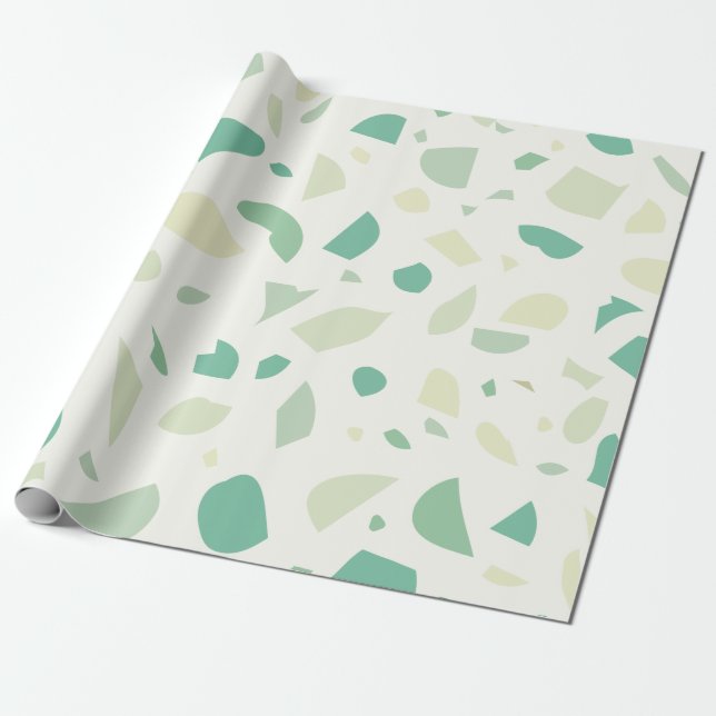 Papier Cadeau Motif vert terrazzo (Déroulé)