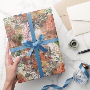 Papier Cadeau Motif Vintage Abeille à Miel