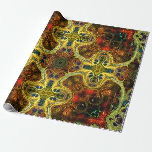 Papier Cadeau motif vintage Art nouveau en vert, y