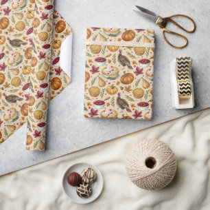 Papier Cadeau Motif vintage de la récolte de Thanksgiving Auto