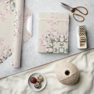 Papier Cadeau Motif vintage Magnolia Blossom Ephemera