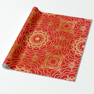 Papier Cadeau Motif vintage sans couture avec fleurs abstraites 