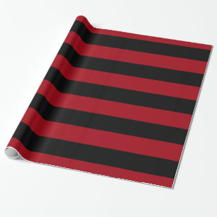 Papier Cadeau Motif XL rayures rouge canneberge noir V