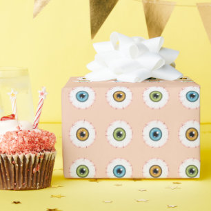 Papier Cadeau Motif Yeux Colorés Horreur Halloween