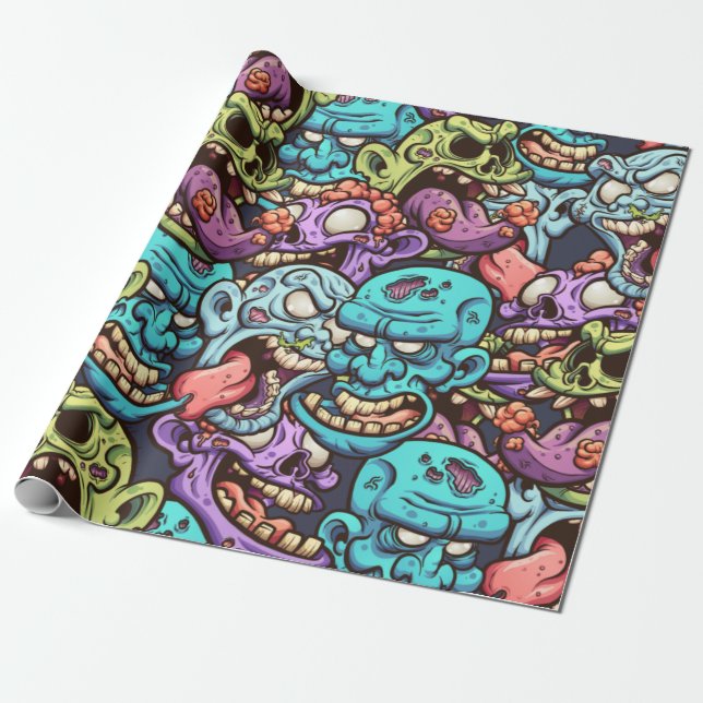 Papier Cadeau Motif zombie (Déroulé)