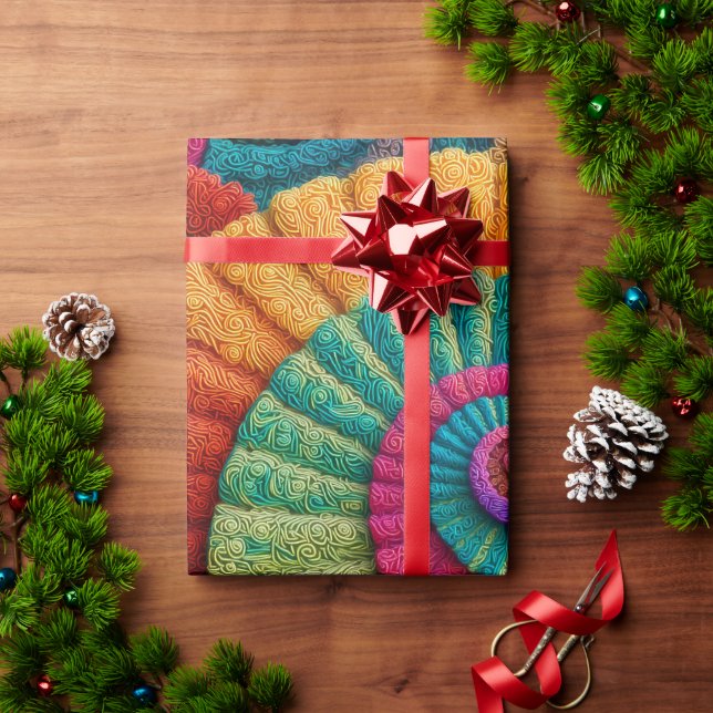 Papier Cadeau Motifs Abstraits de la spirale vibrante (Cadeau de vacances)