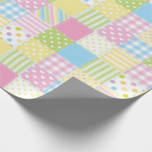 Papier Cadeau Motifs en pastel de patchwork