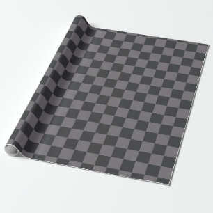 Papier Cadeau Motifs noirs Damier Vérifié À carreaux