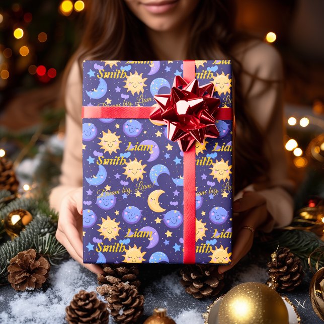 Papier Cadeau Motivation Kawaii Sun et Lune enfants (Créateur téléchargé)
