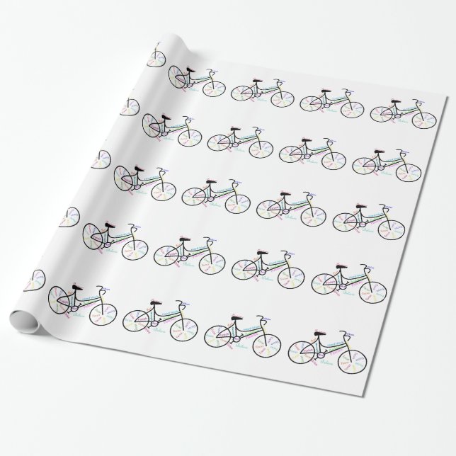 Papier Cadeau Motivation Word pour Vélo, Ventilateurs à vélo (Déroulé)