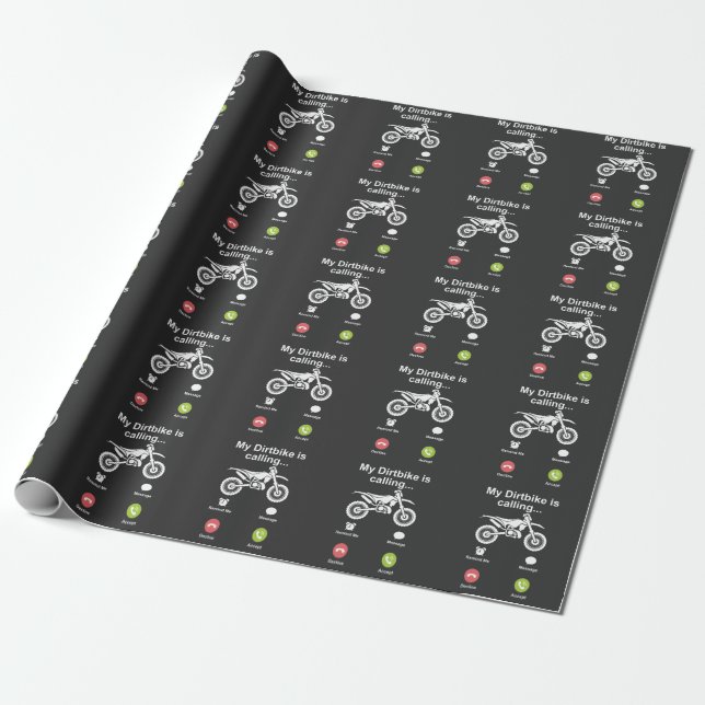 Papier Cadeau Motocross Dirt Bike Brap Off Road Dirtbike (Déroulé)