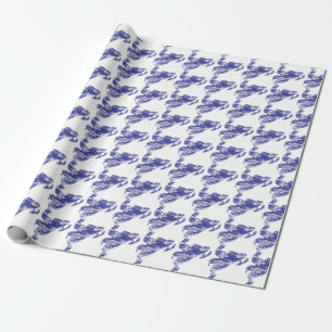 Papier Cadeau Motoneige à camouflage bleu