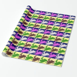 Papier Cadeau Motoneige Pop Art