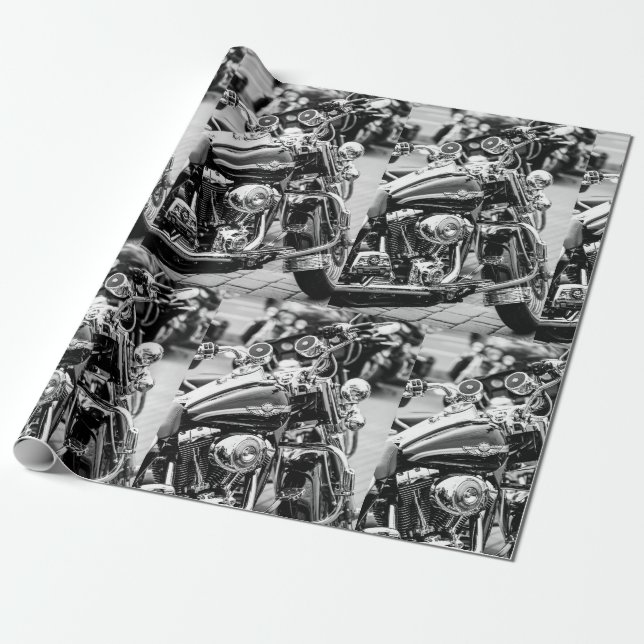 Papier Cadeau Motorcycle Motorbike Bikers Ride Riders Details (Déroulé)