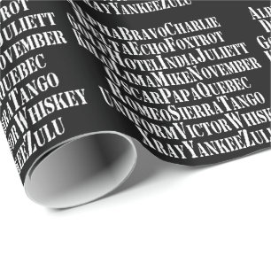PAPIER CADEAU MOTS ALPHABET PHONÉTIQUE / CODE
