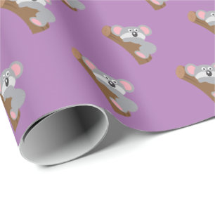 Papier cadeau mou Koala Ours pourpre