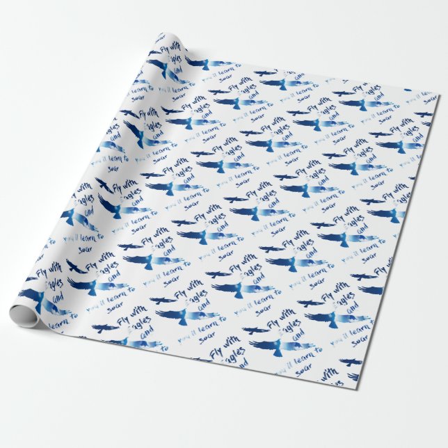 Papier Cadeau Mouche avec des aigles (Déroulé)