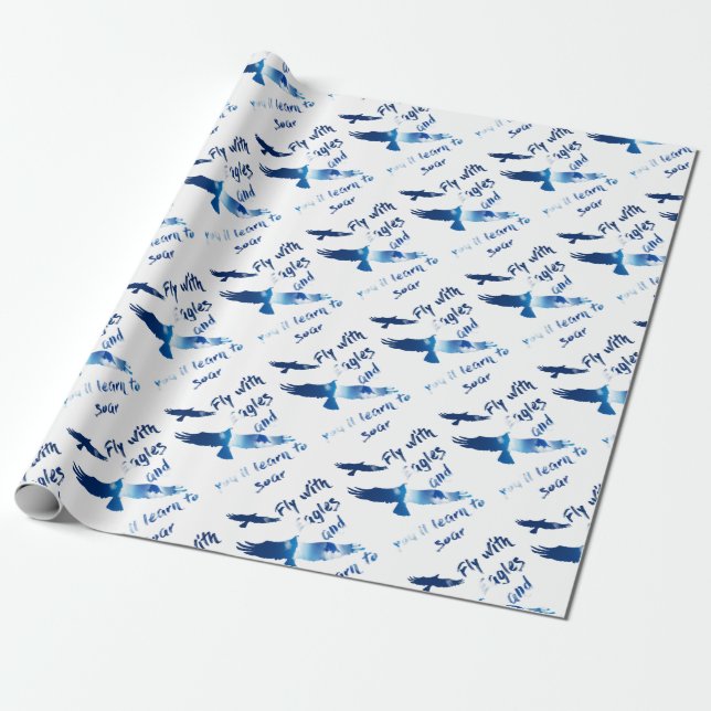 Papier Cadeau Mouche avec des aigles (Déroulé)
