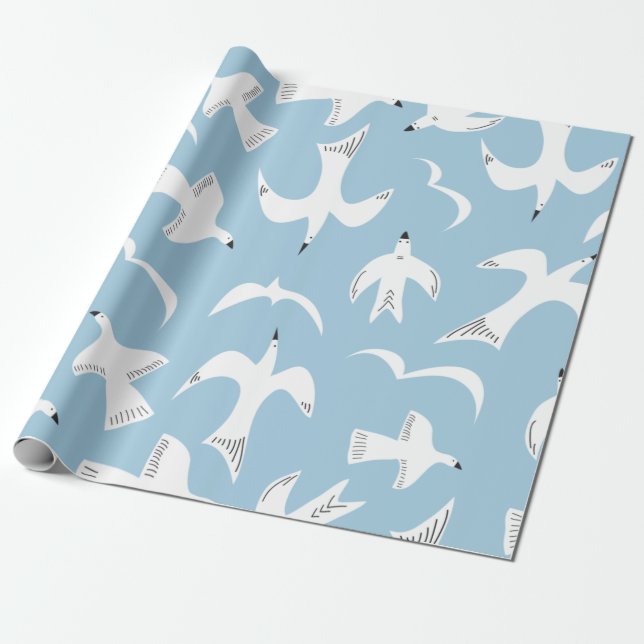 Papier Cadeau Mouettes en vol (Déroulé)