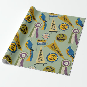 Papier Cadeau Mouvement Suffrage Femmes Mémorabilia Collage Impr