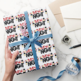 Papier Cadeau Movie Night mot art enveloppe papier thème
