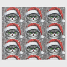 Mr. Grumpy Face (Gray) Christmas Cat