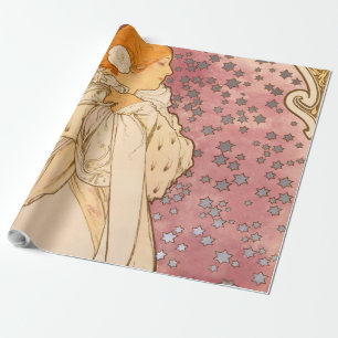 Papier Cadeau Mucha Art nouveau femme beauté