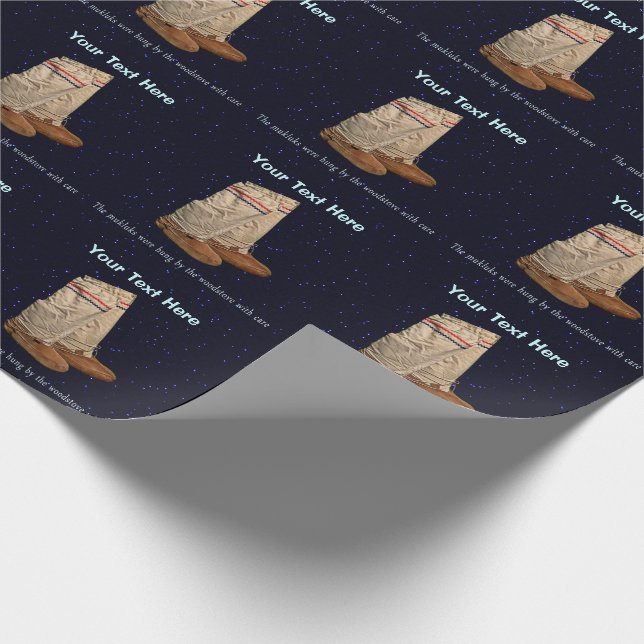 Papier Cadeau Mukluks de Noël (Coin)