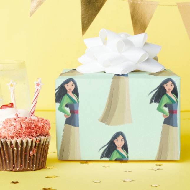 Papier Cadeau Mulan Courage à chaque étape (Fête d'anniversaire)