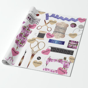 Papier Cadeau Multi-Occasion de couture vintage personnalisée