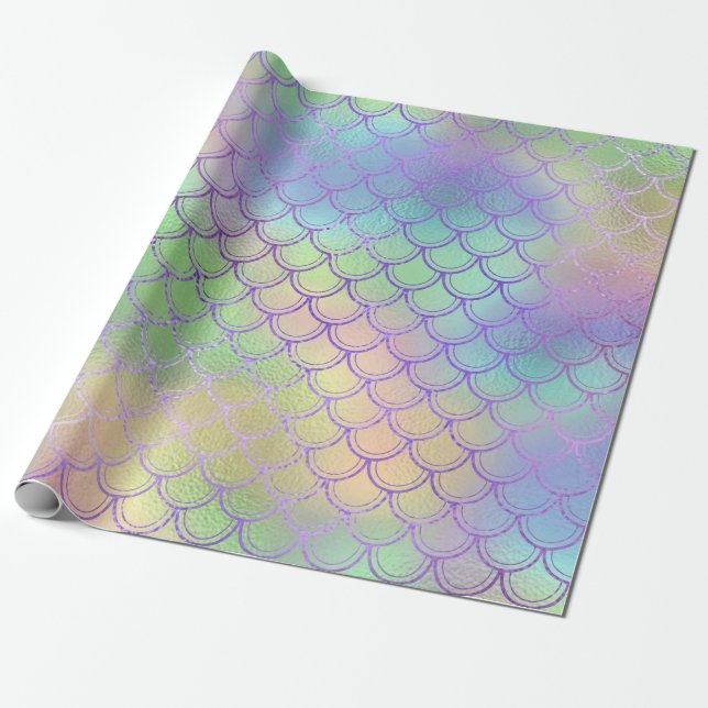 Papier Cadeau Muniorne à lunettes de sirène - Menthe violette as (Déroulé)