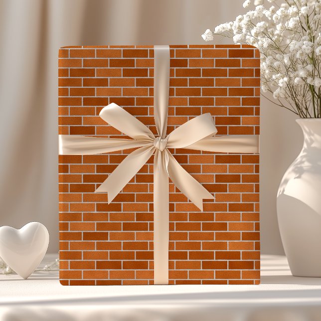 Papier Cadeau Mur de briques orange (Créateur téléchargé)