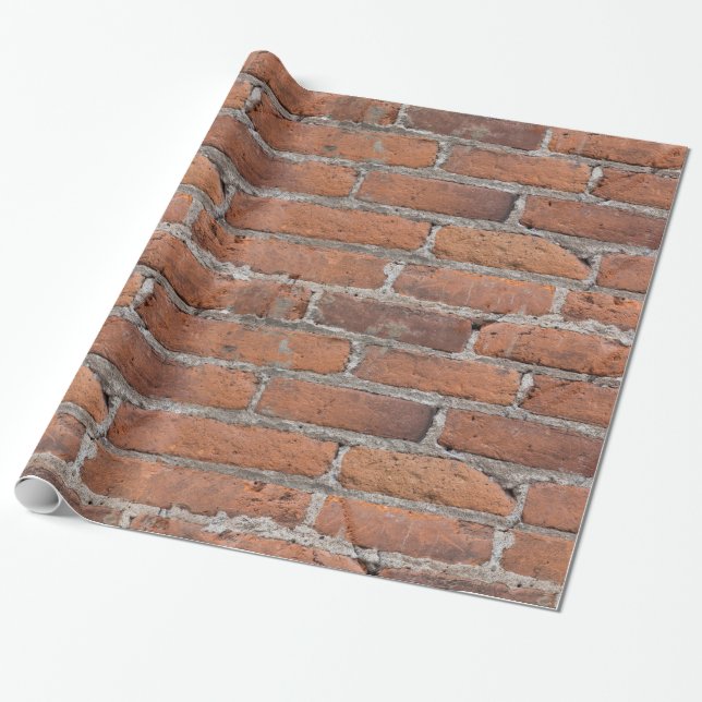 Papier Cadeau Mur de briques rouge âgé (Déroulé)