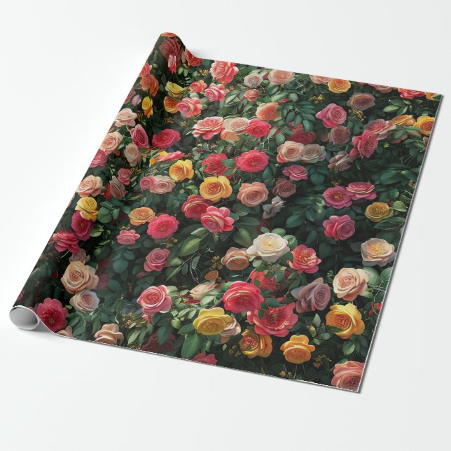 Papier Cadeau mur de fleurs (Déroulé)