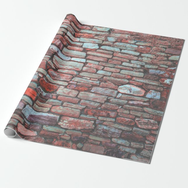 Papier Cadeau Mur en brique rouge (Déroulé)
