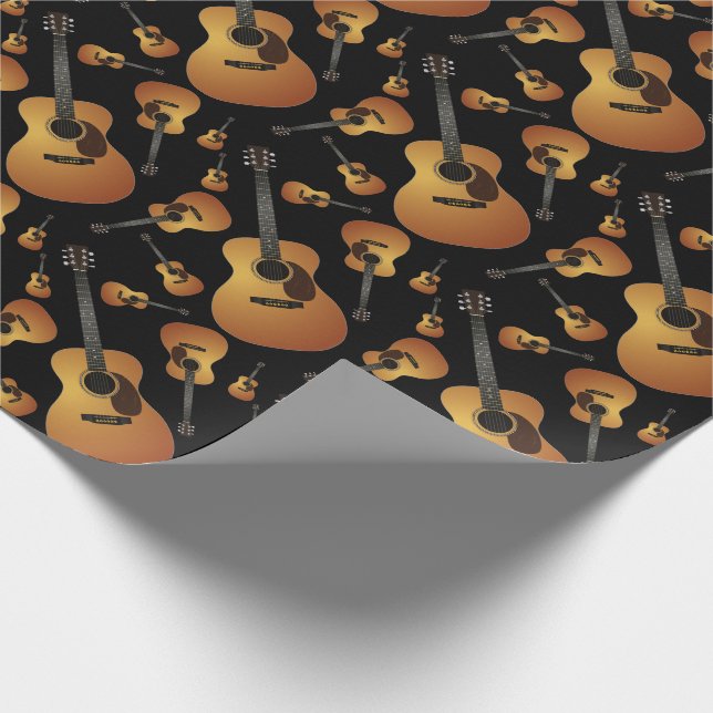 Papier Cadeau Musicien de guitare acoustique professeur de musiq (Coin)