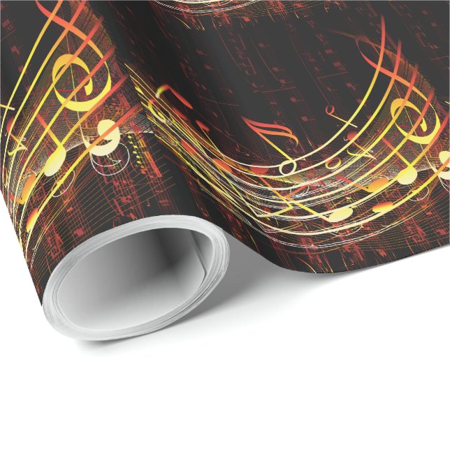 Papier Cadeau Musique 4 Papier d'enveloppement (Coin rond)