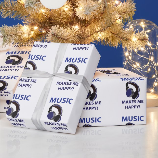 Papier Cadeau Musique Casque Musique Me Rend Heureuse Musique (Vacances)