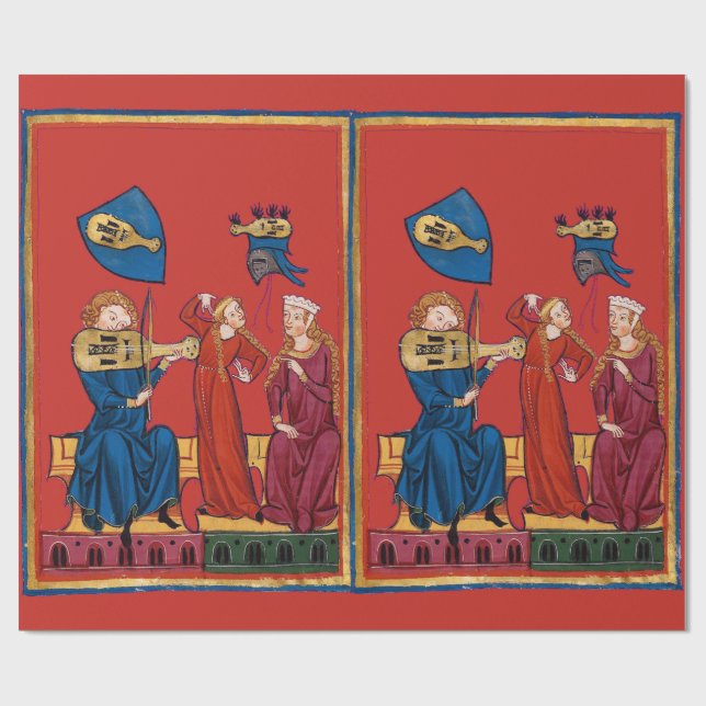 Papier Cadeau Musique médiévale et danse (Plat)