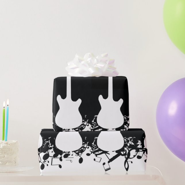 Papier Cadeau Musique Note Guitare classique Papier d'enveloppem (Cadeaux de fête)