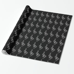 Papier Cadeau Musique - Treble et Bass Clef
