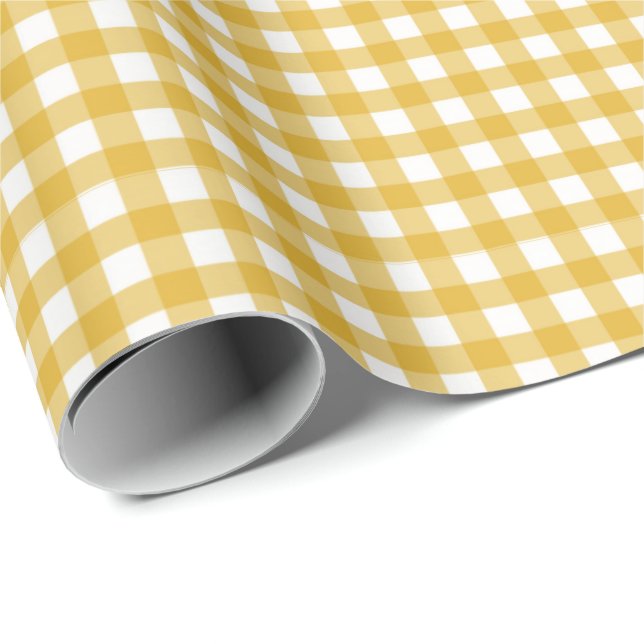 Papier Cadeau Mustard Yellow| Papier blanc à enveloppement En vi (Coin rond)