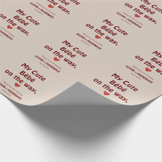 Papier Cadeau My Cute Bébé on the Way Funny Co-ed Baby shower