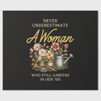 Papier Cadeau N Sous-estimez Jamais Une Femme Jardinant Vintage