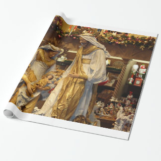 Papier Cadeau Naissance de Jésus avec Mary et Joseph