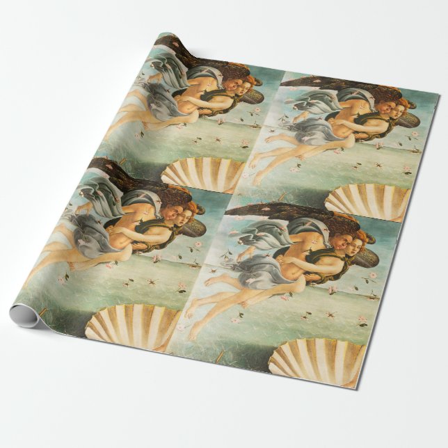 Papier Cadeau Naissance de Sandro Botticelli, Vénus Zephyrus, Ch (Déroulé)