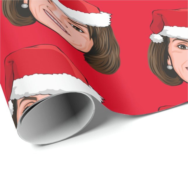 Papier Cadeau NANCY PELOSI Noël (Coin rond)