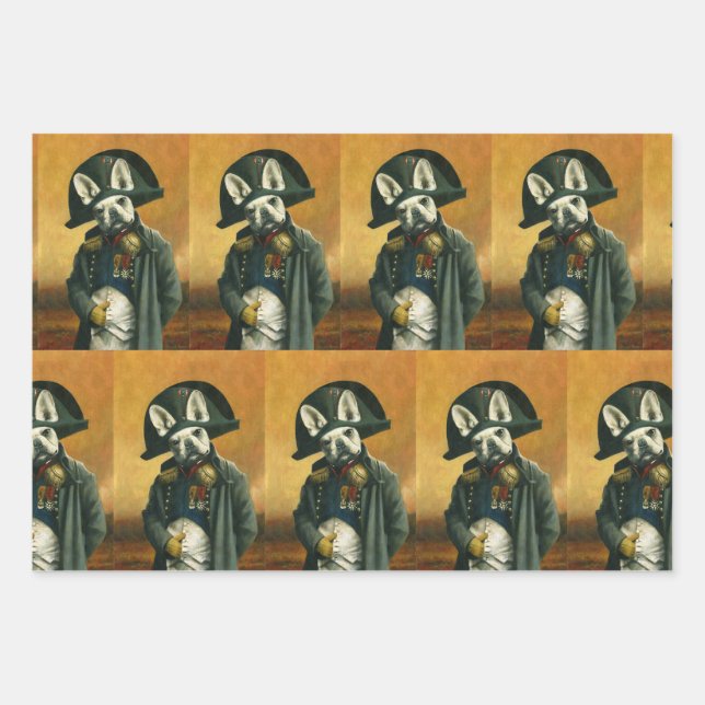 Papier cadeau Napoléon Français Bulldog (Devant 3)