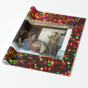 Papier Cadeau Nativité de bébé Jésus, de Mary et de Joseph