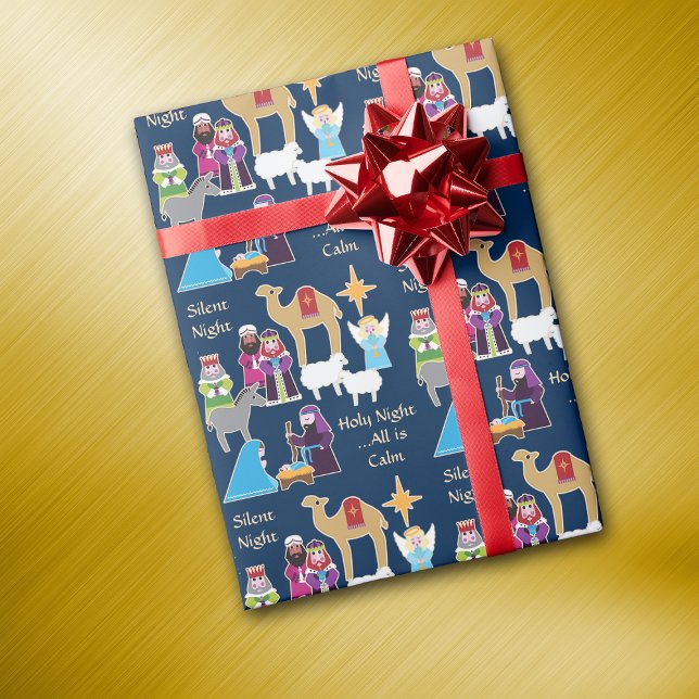 Papier Cadeau Nativité de Noël de la nuit silencieuse (Créateur téléchargé)